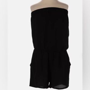 #513 MICHAEL KORS Black Strapless Cotton Romper